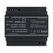 Alimentatore Trasformatore Da Guida Barra DIN 150W, 6 Moduli, Serie HDR-150, Disponibili DC 12V 24V (DC 12V)