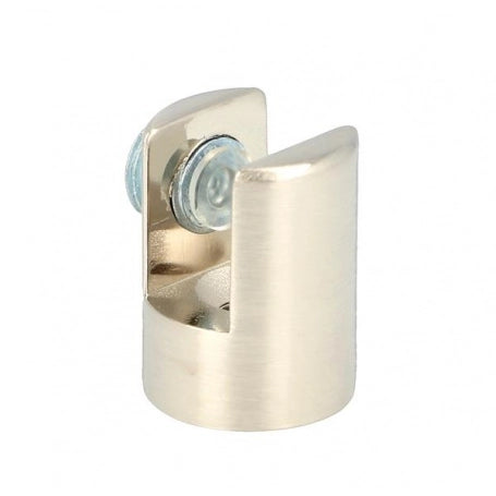 MENSOLINA REGGIVETRO A MORSETTO 'ANNA' 25x25 mm - Nichelato satinato - spessore max 11 mm - 20 pezzi