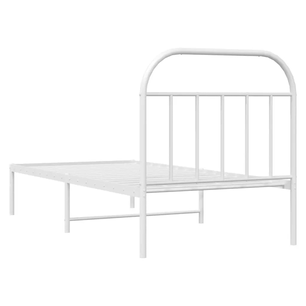 Giroletto con Testiera Metallo Bianco 90x200 cm 353677