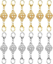 12 pezzi di Chiavi magnetiche a forma di granchio - Oro e Argento - Estensioni per collane e bracciali