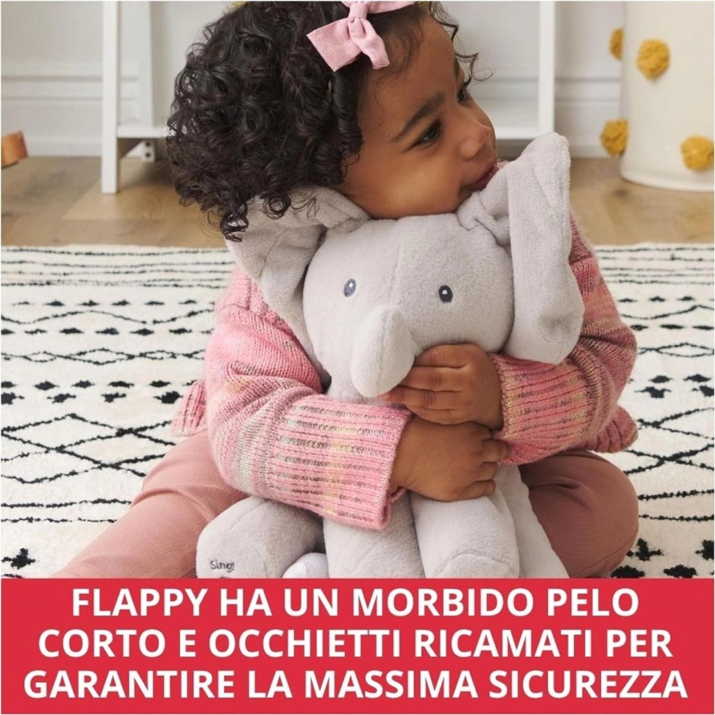 Flappy Elefantino Peluche Interattivo | Canta e parla in Italiano | Muove le orecchie | Peluche di 30.5 cm | Peluche per