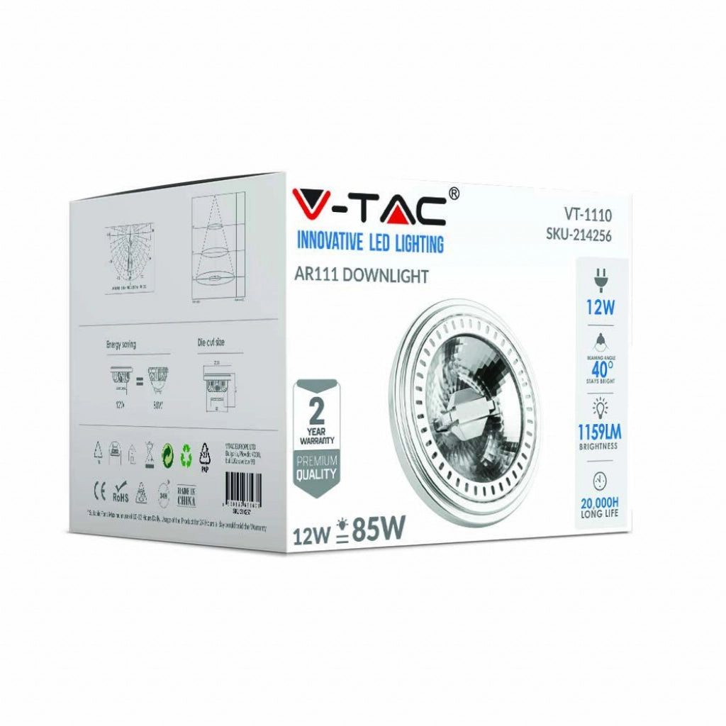 Spotlight LED - AR111 Rimmesso 13,5W 12V G53 4000K 40`