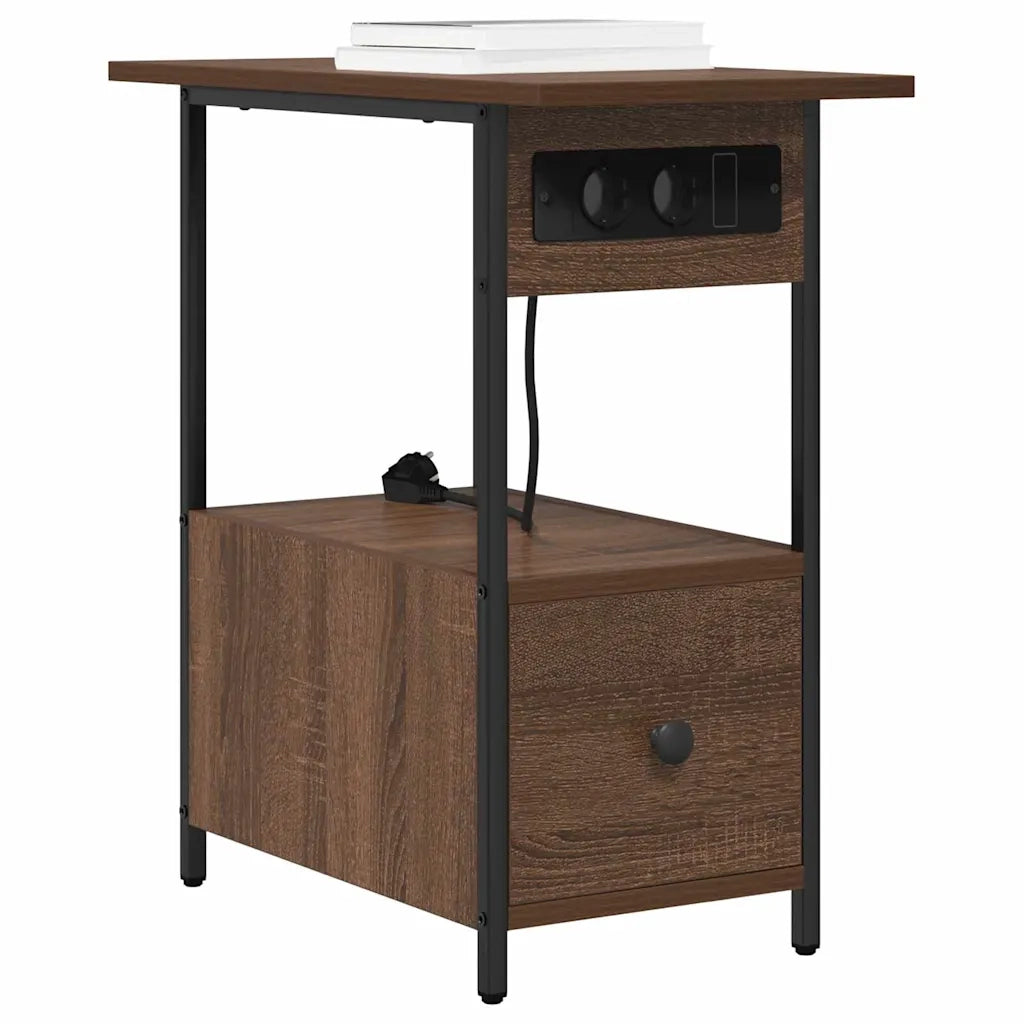 Comodino | Armadio da Notte | Mobiletto da notte con cassetto Rovere Marrone 60 x 30 x 61 cm