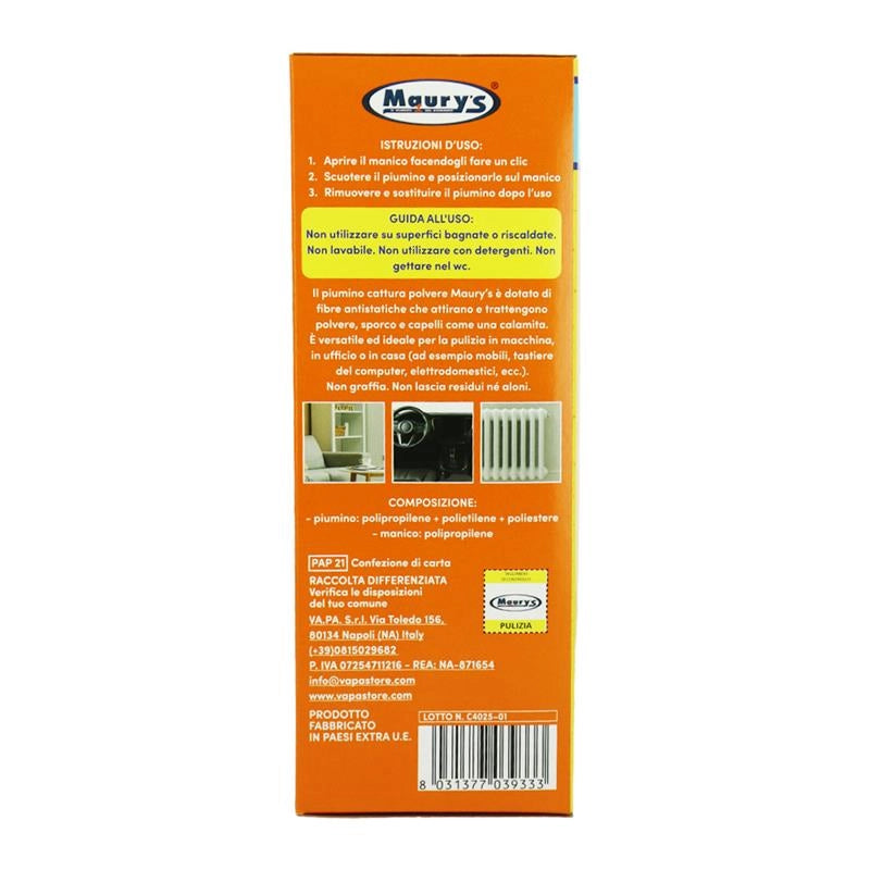 MAURY'S PIUMINI CATTURA POLVERE CON KIT COMPLETO 5PZ+MANICO