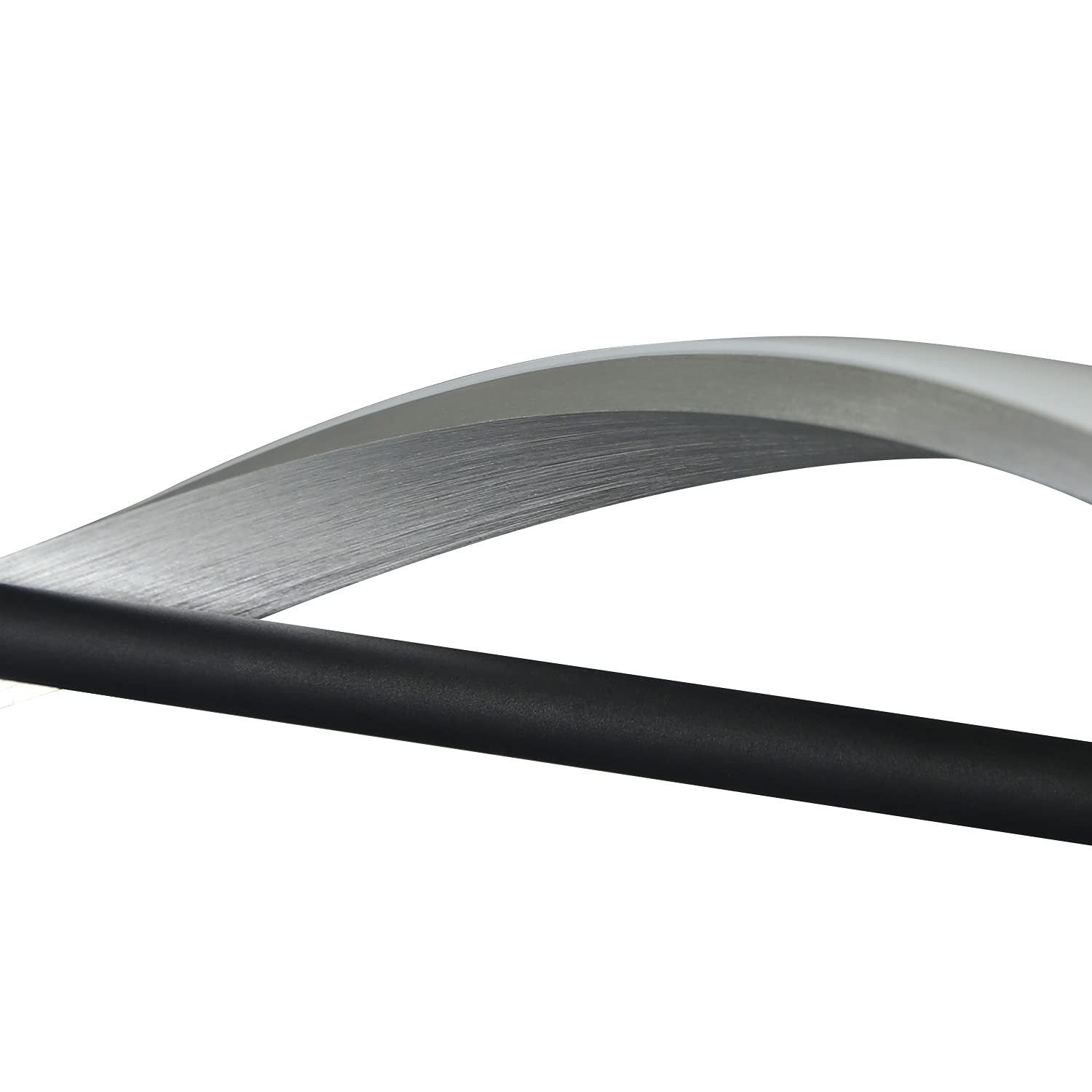 Lampada a sospensione ZMH moderna LED dimmerabile 22W argento alluminio design ondulato regolabile altezza 100 cm