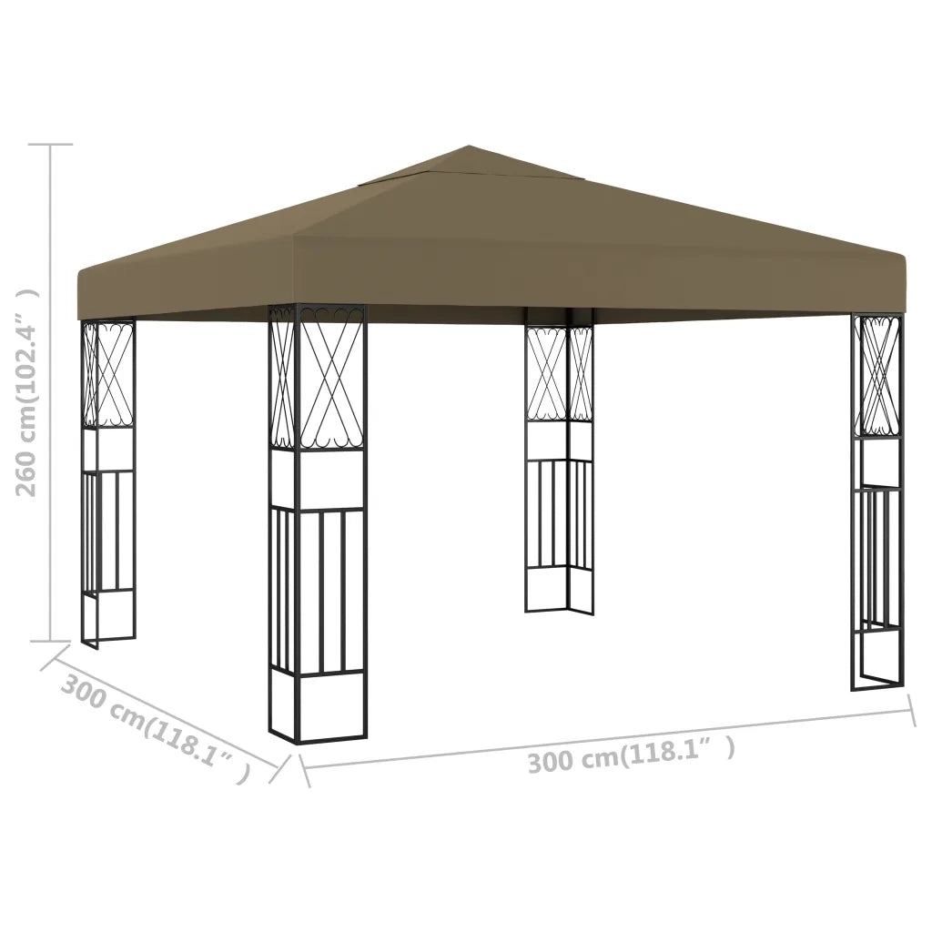 Gazebo 3x3 m Grigio Talpa in Tessuto 312269