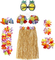 Costume da ballerina con set di costumi da hula per 8 pezzi, top bikini fiorito, verde per abbigliamento da ballo per adulti, accessori da costume da ballo per festa, decorazioni da festa estive, da spiaggia, tropicali.
