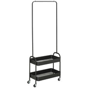 Appendiabiti mobile in metallo con ripiano per scarpe ¨C zephmum ¨C Nero