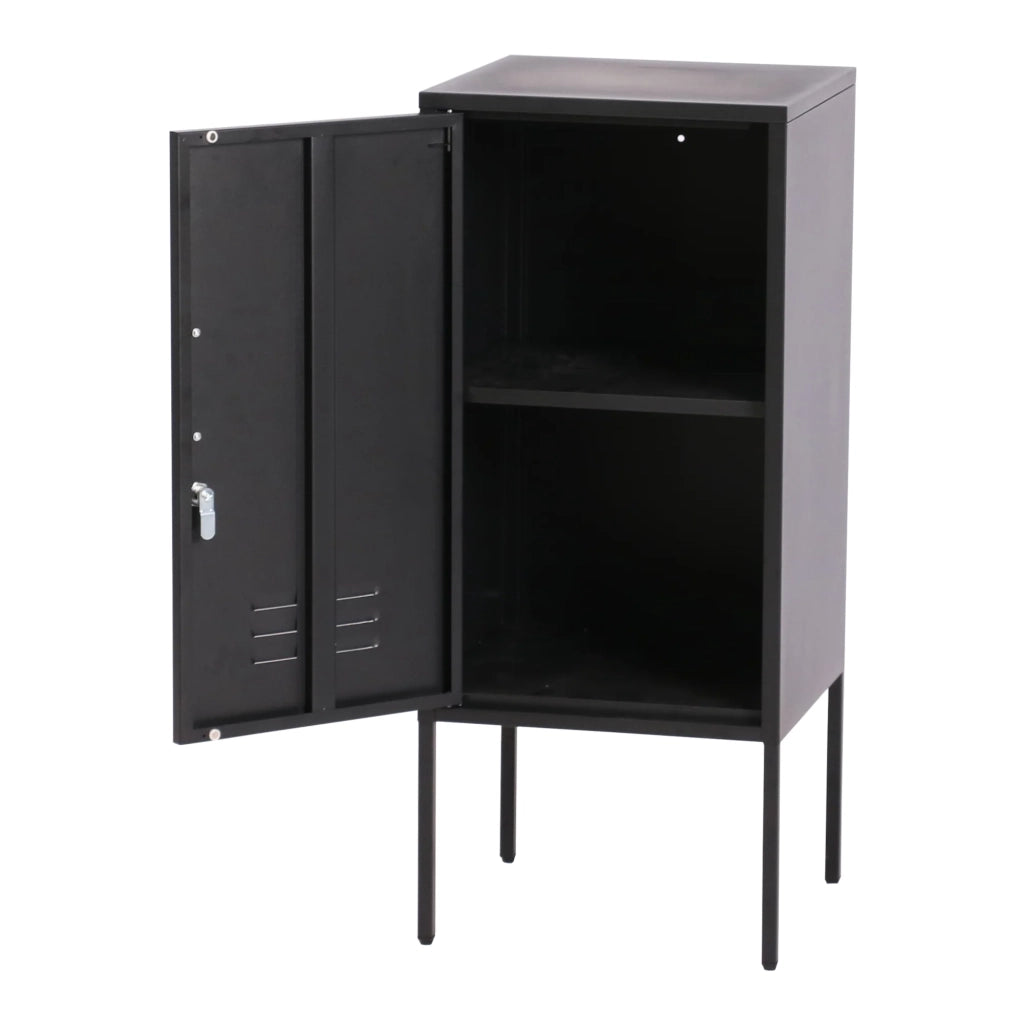 Set di 2 comodini in acciaio 82 x 35 x 35 cm Nero 03_0008692