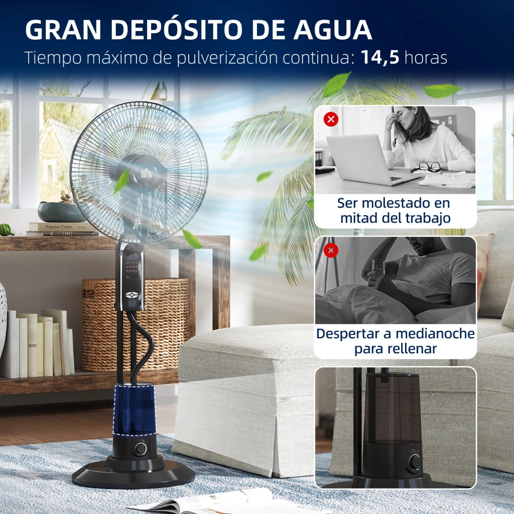 Ventilatore da Esterno con Nebulizzatore ¨C zephmum ¨C 44.5x38.5x120cm Nero