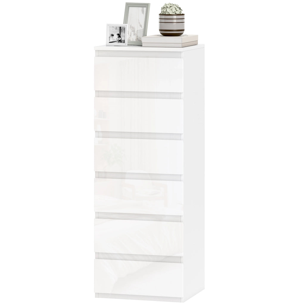 Com¨° Bianco a 6 Cassetti ¨C zephmum ¨C Finitura Lucida