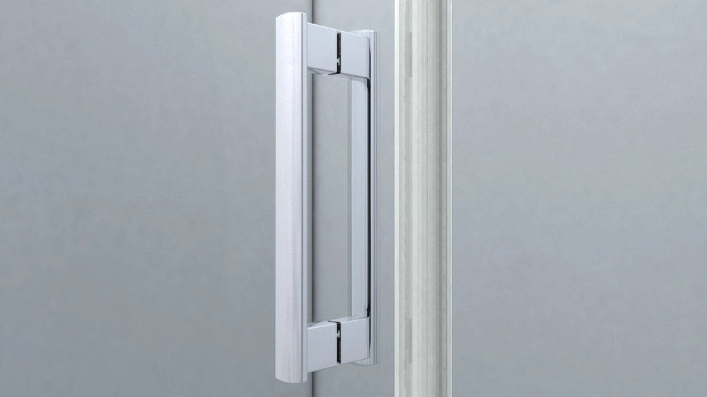 Box doccia 90 cm apertura a SOFFIETTO nicchia H200 cm cristallo 6mm profilo CROMATO LIAM