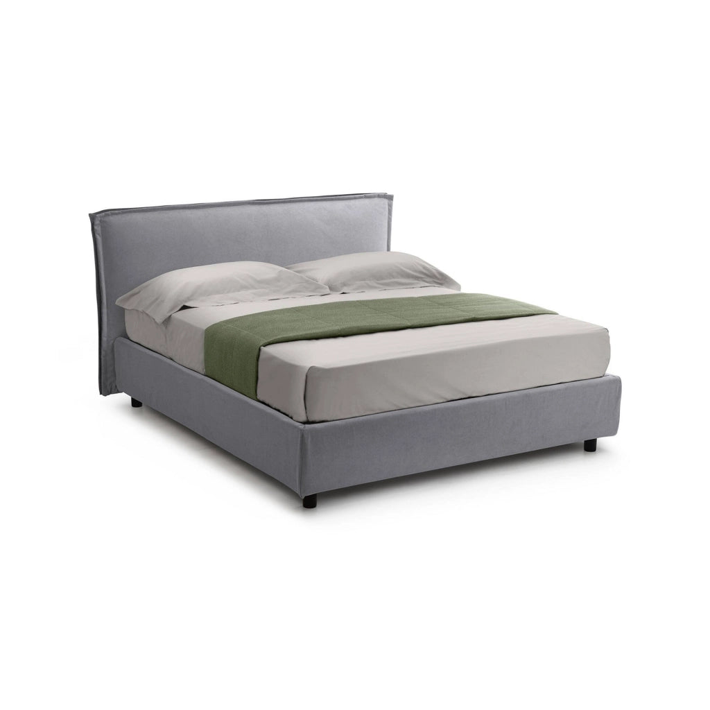 Brusson, Letto Singolo Sfoderabile Made in Italy, Grigio