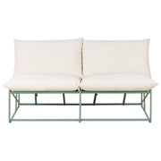 Divano basso oversize in metallo con cuscini schienale e seduta Arredamento da interno ed esterno senza braccioli da giardino verde