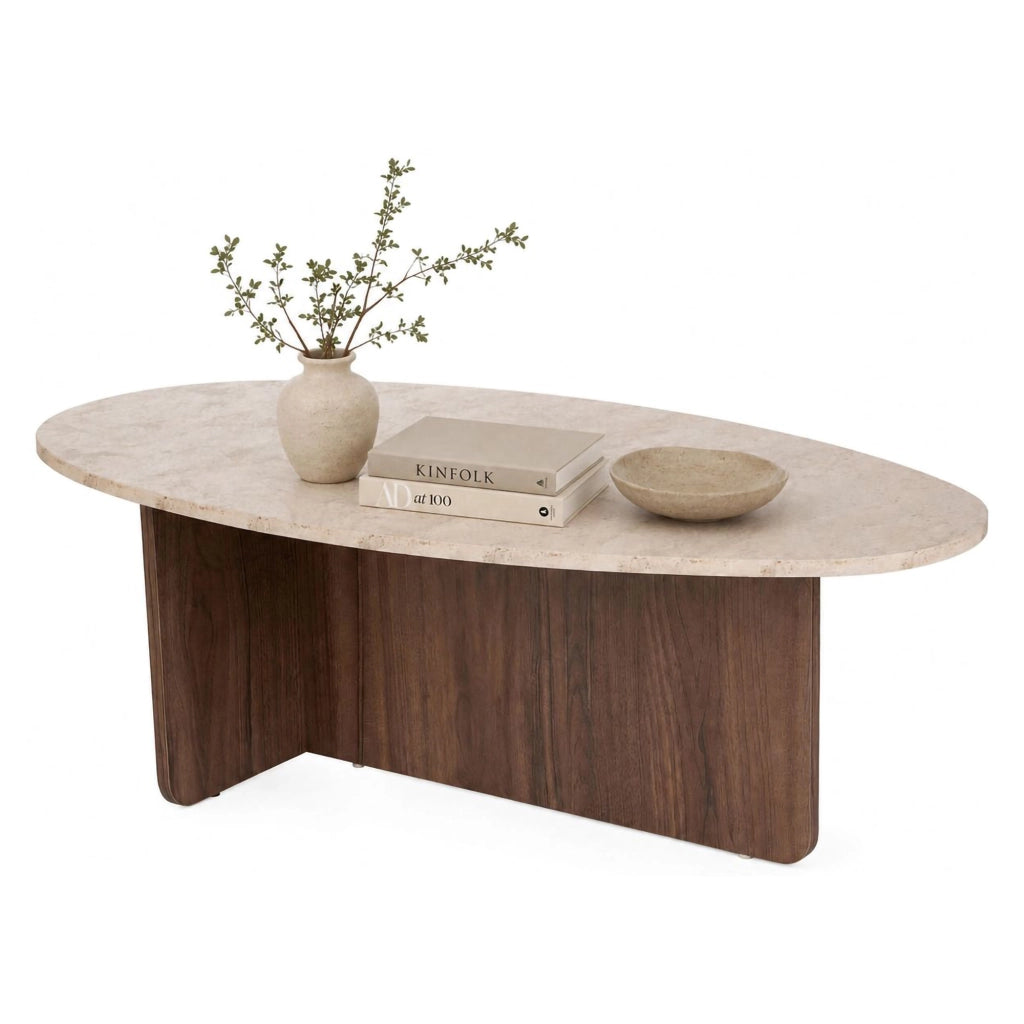 Parona, Tavolino da Salotto Forma Rettangolare, 120x65x40h cm Marrone Noce