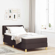 Letto a molle con materasso Marrone Scuro 90 x 200 cm Tessuto 3340258