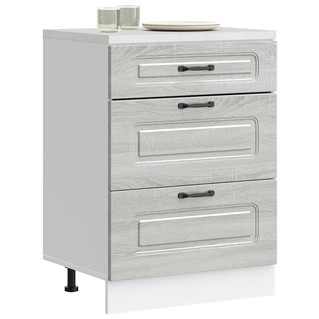 Base da Cucina Kalmar Grigio Sonoma in Legno Multistrato