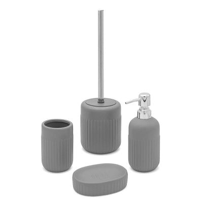 Porta sapone da appoggio grigio in ceramica Cup