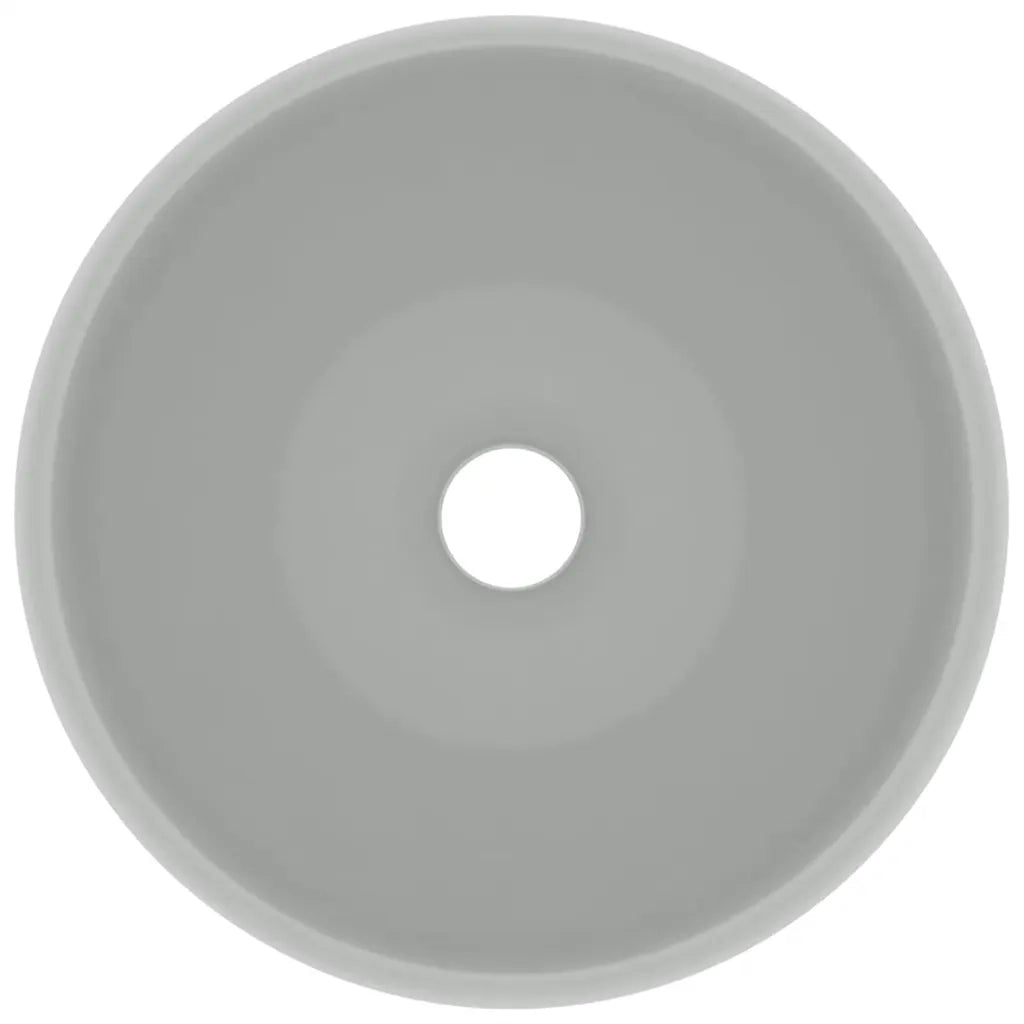 Lavandino Lusso Rotondo Grigio Chiaro Opaco 40x15cm in Ceramica cod mxl 42926