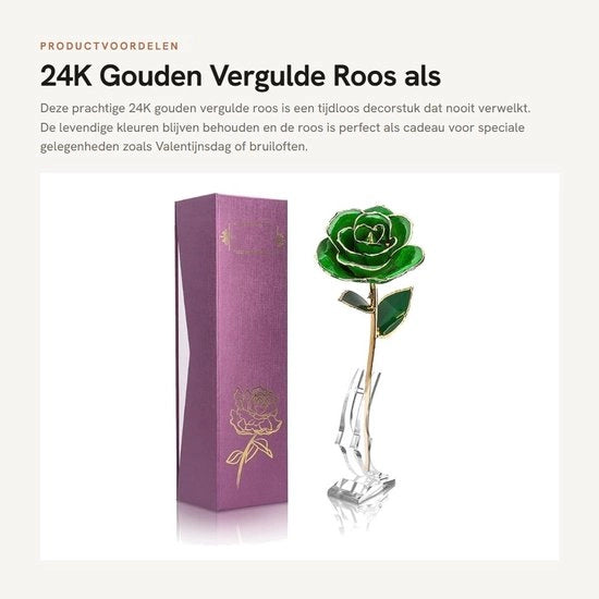 Decorazione da Parete 24K Vergildata - Fiori Eterno - Unico Articolo da Decorazione - Regalo - Facile da Pulire - Fiori Realistici