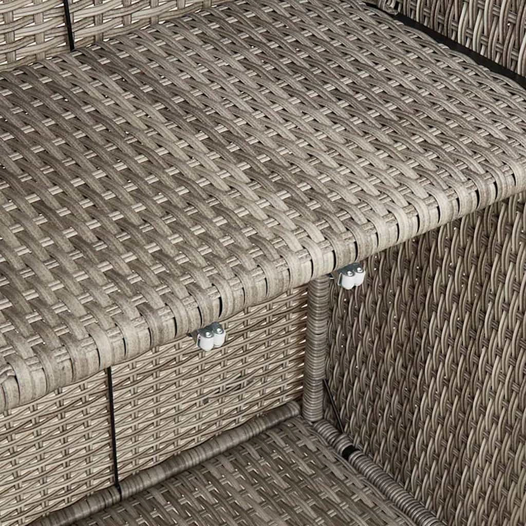 Mobile contenitore rettangolare dal design contemporaneo 100 x 36 x 102 cm con 2 ripiani in rattan grigio chiaro 02_0058058