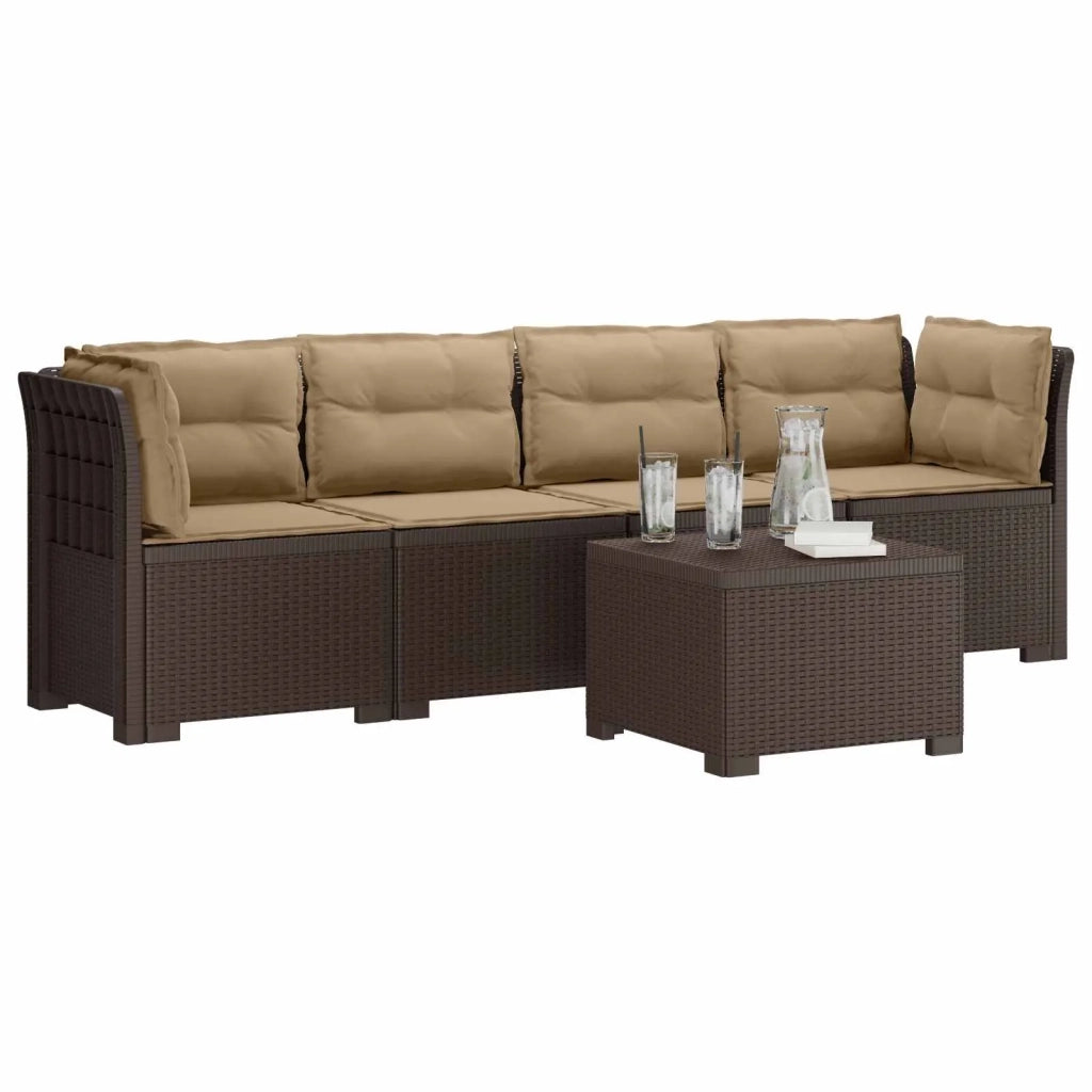 Divano da Giardino a 4 Posti con Cuscini in Stile Rattan PP 3443876