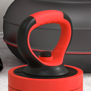 Set Pesi da Palestra 4 in 1 da 30kg Convertibile in Kettlebell 2 Manubri Bilanciere e Supporto Flessioni Rosso