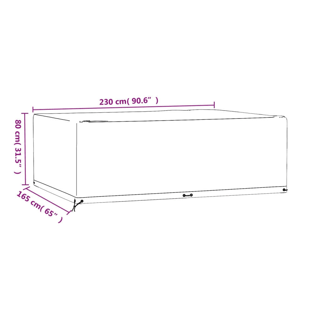 Copertura Mobili Giardino 12 Occhielli 230x165x80 Rettangolare 319299
