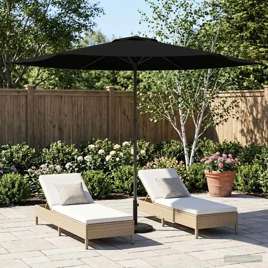 Ombrellone da giardino-Parasole da Giardino con Base 300 x 300 cm Poliestere 486711