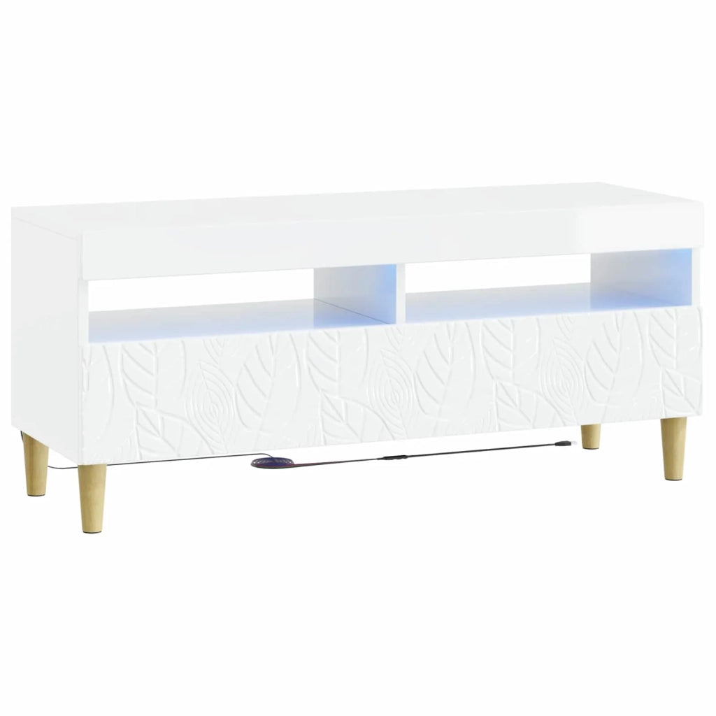 Mobile TV LED a 5 pezzi Bianco Lucido Legno ingegnerizzato 3416762