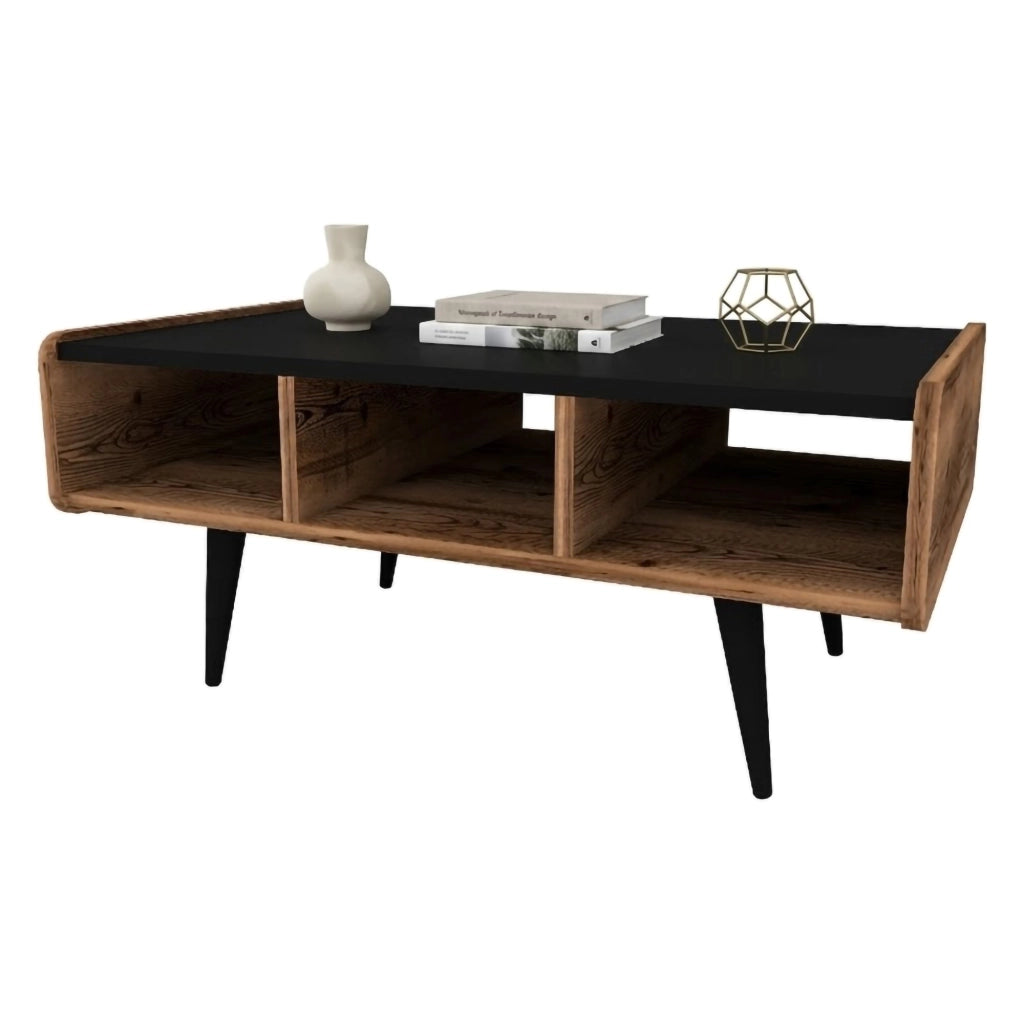 Mangone, Tavolino da Salotto con Piedini, 90x56x40h cm Marrone Rovere Nodi