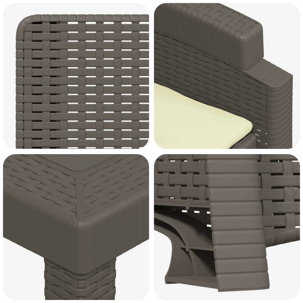 Set da Pranzo per Giardino 7 pz Grigio chiaro e panna PP 3430147