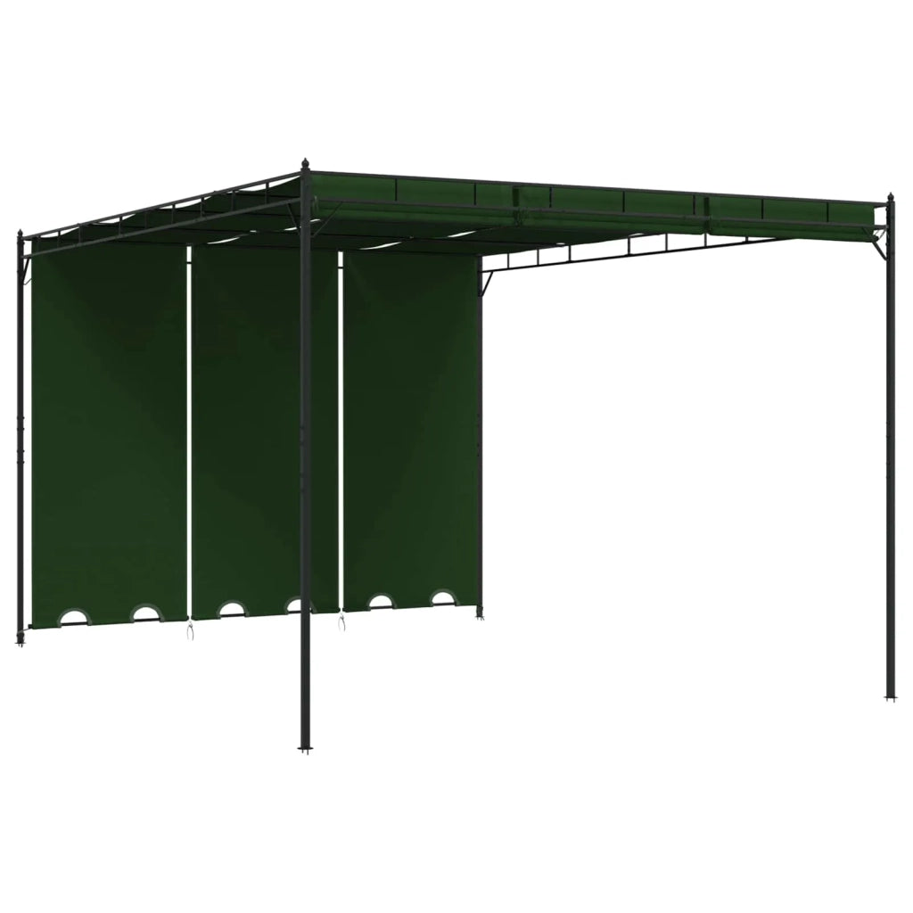 Gazebo 4 x 3 x 2,3 m Verde Poliestere e Acciaio 42030539