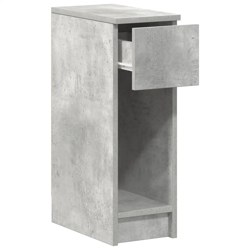 Set di 2 Comodini | Armadio da Notte | Mobiletto da notte con Cassetto Grigio Cemento 20x36x60 cm