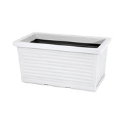 Vaso Fioriera decorativa classica tradizionale 40x22 H20 in polimero resistente bianco per piante per giardini e terrazze - Made in Italy - Monacis
