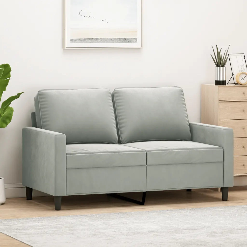 Divano a 2 Posti-Sofa 2 Posti Grigio Chiaro 120 cm in Velluto 485992