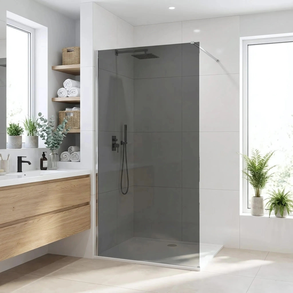 Parete Doccia Rea Flexi Grey / Chrome 90