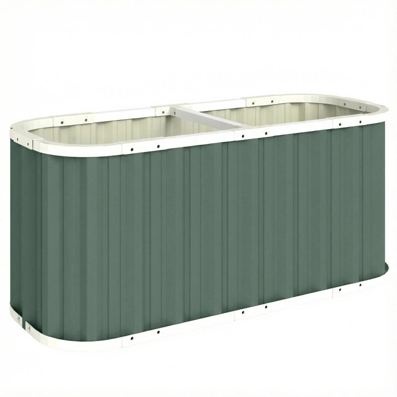 Fioriera rialzata in metallo 136 x 53 x 61 cm, verde, fondo aperto