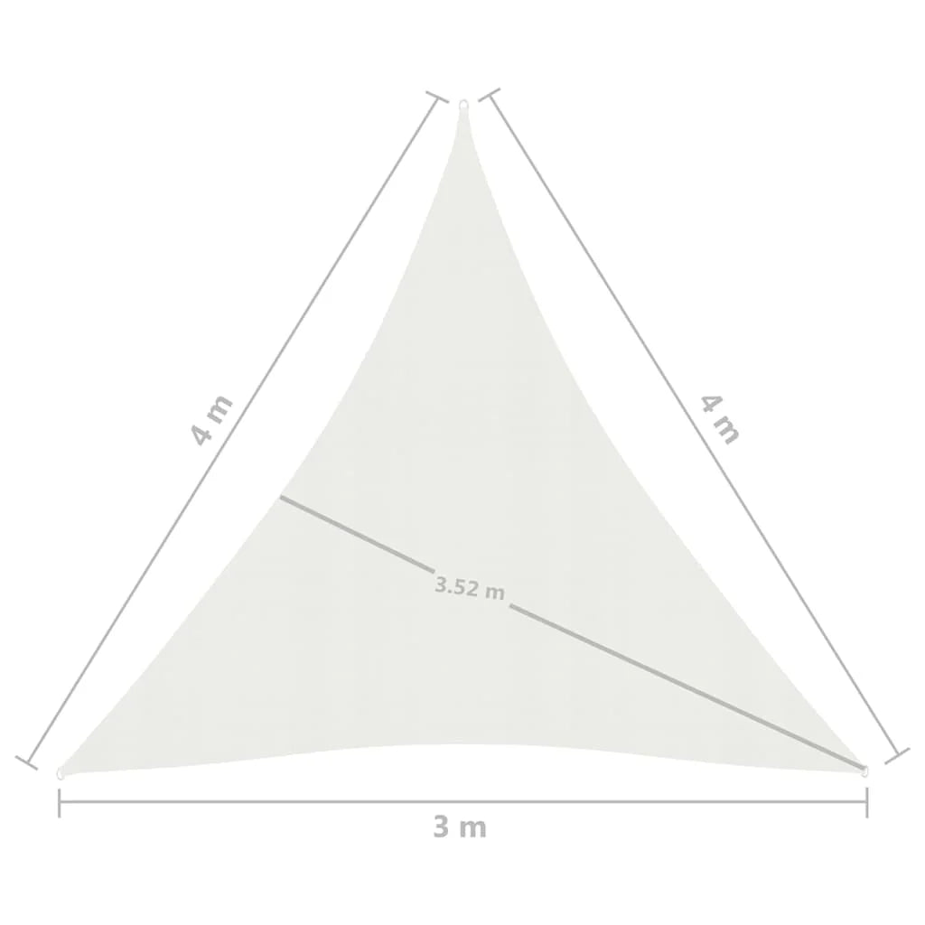 Vela ombreggiante/ombrellone 160 g/m² HDPE 3 x 4 x 4 m bianco 02_0009019