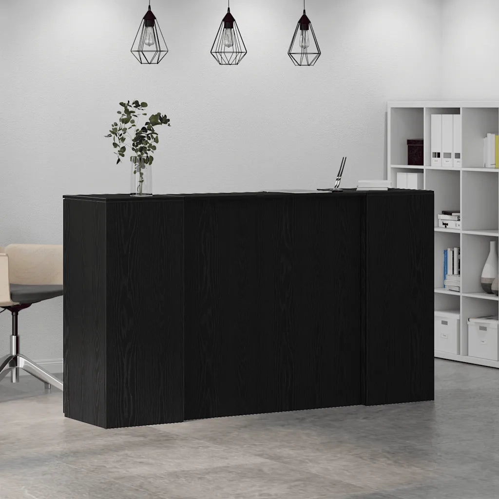 Scrivania per Reception Rovere Nero 180x50x103,5 cm in Legno di Argilla 3324206