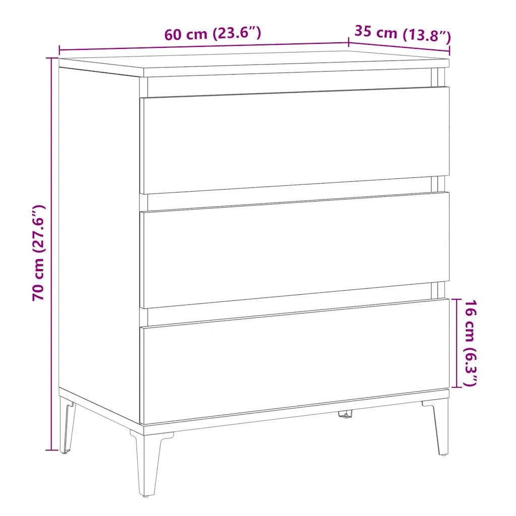 vidaXL Credenza Legno Vecchio 60x35x70 cm in Legno Multistrato