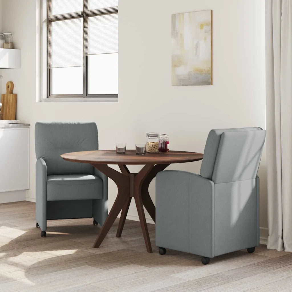 Sedie da Pranzo con Ruote 2 pcs Grigio chiaro 57 x 67 x 95 cm 42017847