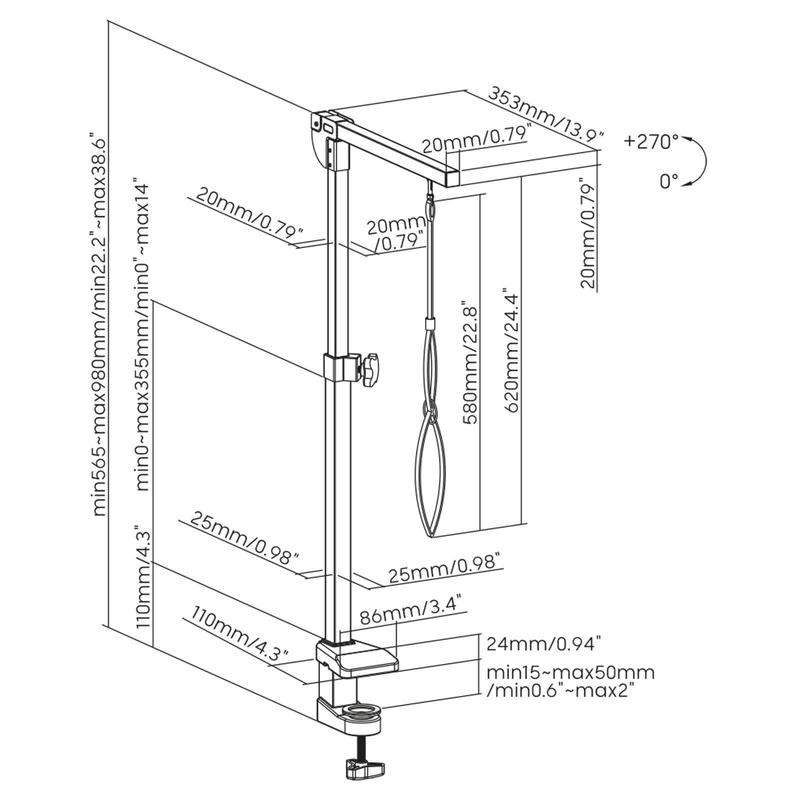 Fudajo Supporto e cappio per tavolo da toelettatura cani e gatti, con morsetto a vite