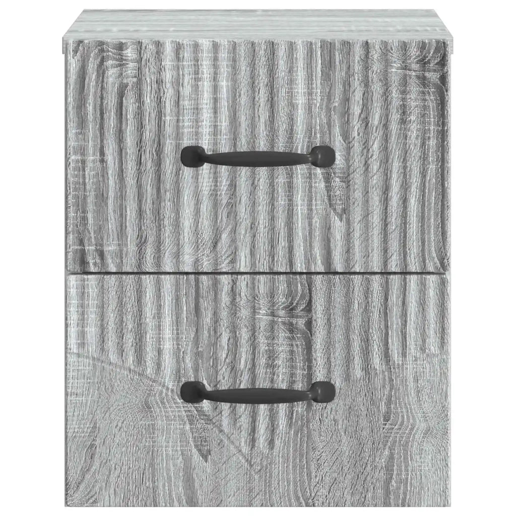 Mobiletto da notte a muro 2 pcs Grigio Sonoma 34,5 x 33 x 40 cm 898988