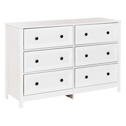 Cassettiera a 6 cassetti Bianco Nero Accenti Legno Ingegnerizzato Gambe in legno massiccio Soggiorno Elegante Retrò