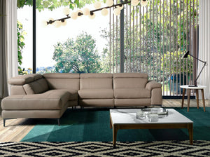 Divano relax chaise longue sinistra in pelle di visone