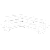 Divano relax chaise longue sinistra in pelle di visone