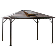 EasyComfort Gazebo da Giardino 3.6x3m con Tetto Apribile in Policarbonato e Struttura in Alluminio