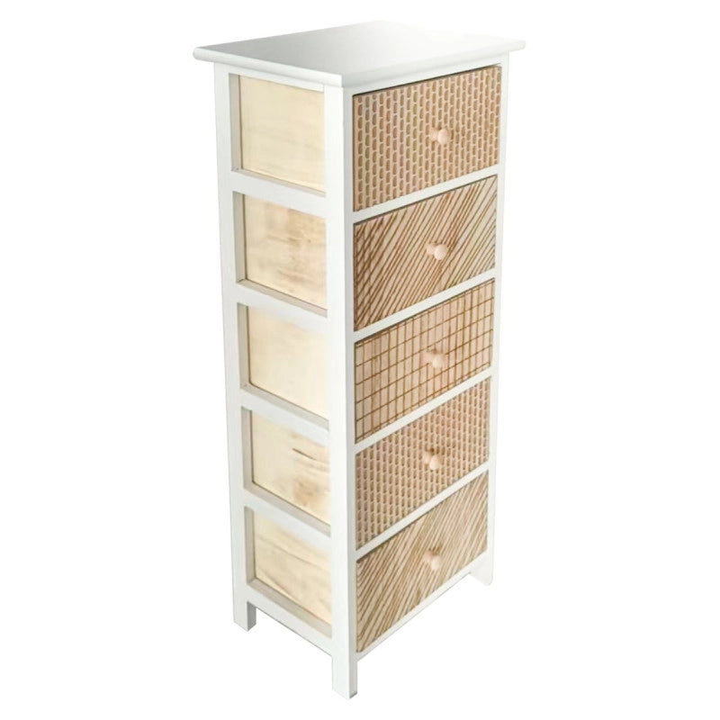 Cassettiera Syra 5 Cassortiti 34x25x98 Frontale Etnico