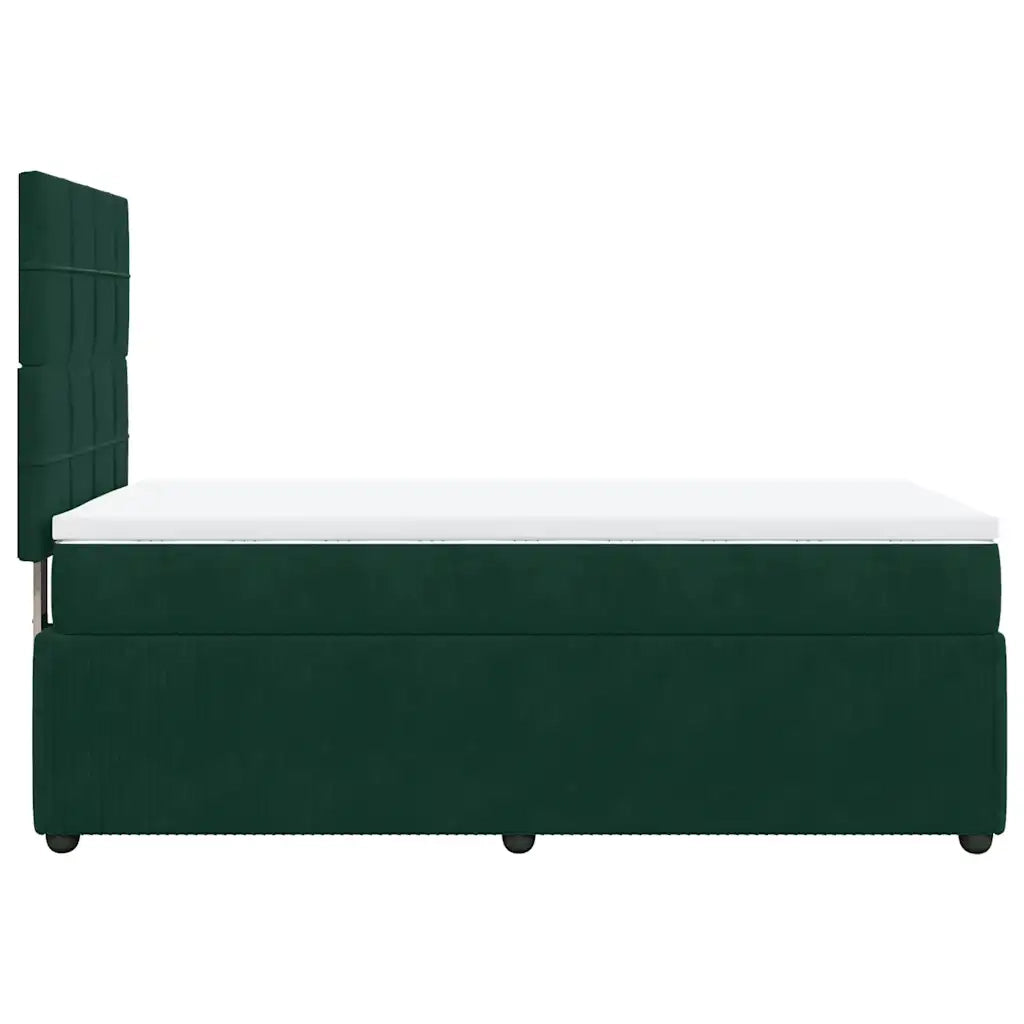 Giroletto a Molle con Materasso Verde Scuro 100x200 cm Velluto